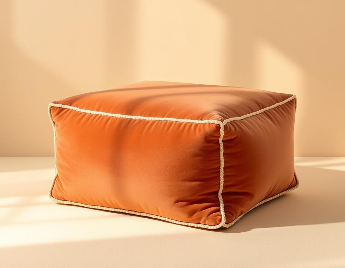 Clay Velvet Pouf