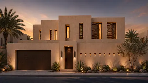 Desert Monolith street exterior hero architectural render