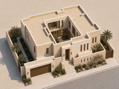 Terraced Harmony aerial architectural axonometric architectural render