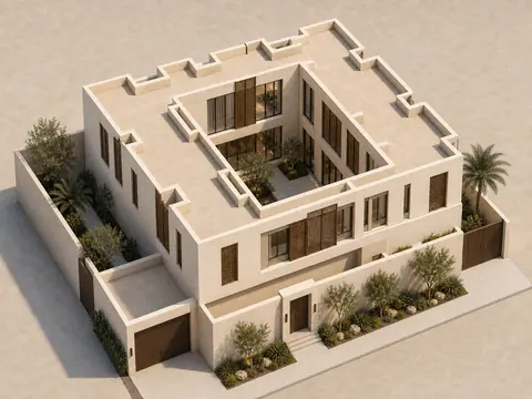 The Courtyard Pavilion aerial architectural axonometric architectural render