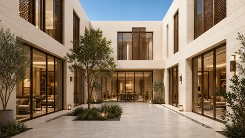 The Courtyard Pavilion interior courtyard view architectural render