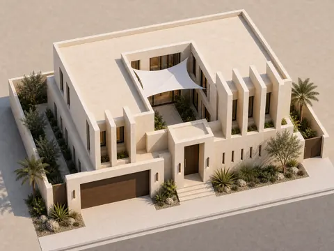 The Hybrid Oasis aerial architectural axonometric architectural render