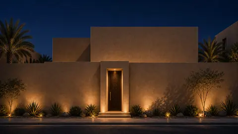 The Introverted Box night exterior hero architectural render