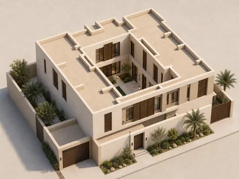 The Riyadhi Oasis aerial architectural axonometric architectural render