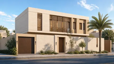 The Riyadhi Oasis street exterior hero architectural render