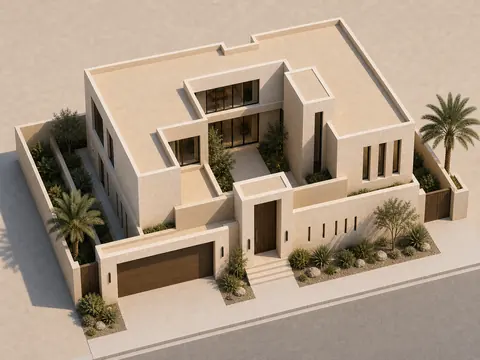 The Shadow House aerial architectural axonometric architectural render