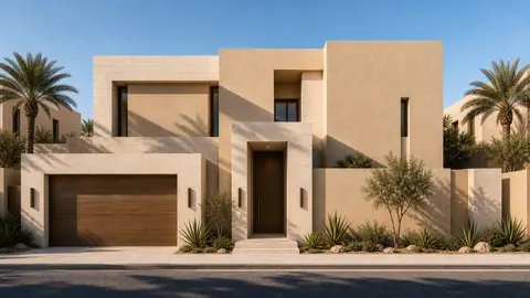The Shadow House street exterior hero architectural render
