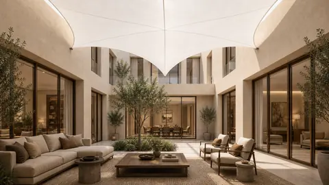The White Canvas interior courtyard view architectural render