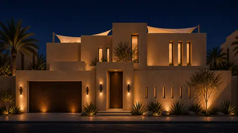 The White Canvas night exterior hero architectural render