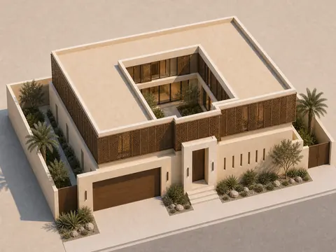 Woven Bronze aerial architectural axonometric architectural render